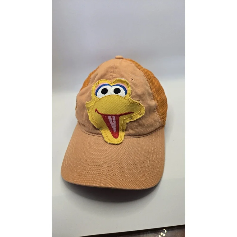 Carhartt Trucker Hat Orange Mesh Snapback Custom Patch Graphic OSFA  Big Bird
